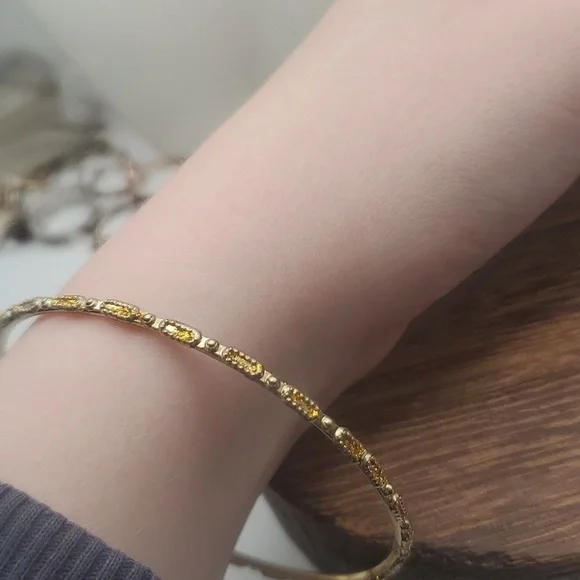 B2134 amber crystal bracelet‎ slider